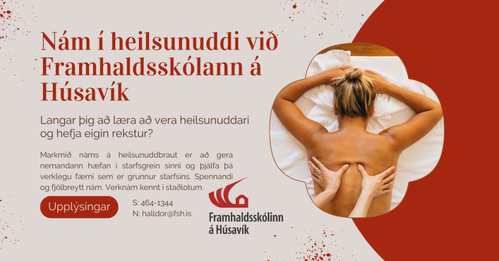 Nám í heilsunuddi við Framhaldsskólann á Húsavík