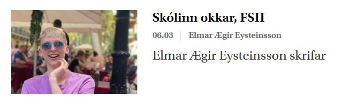 Elmar Ægir skrifar um FSH