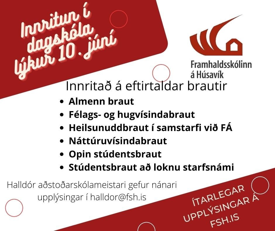 Innritun fyrir haustönn 2022
