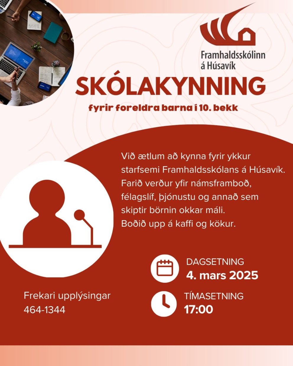 Opið hús á morgun