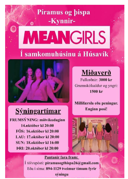 Píramus & Þispa frumsýndi “Mean girls” í vikunni