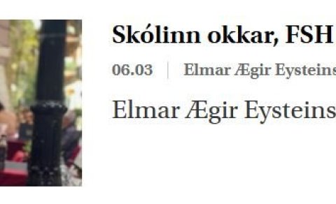 Elmar Ægir skrifar um FSH